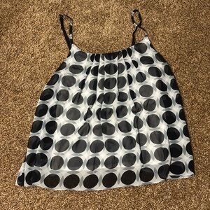 New York and Company Polka Dot Layered Chiffon flowy tank size Medium